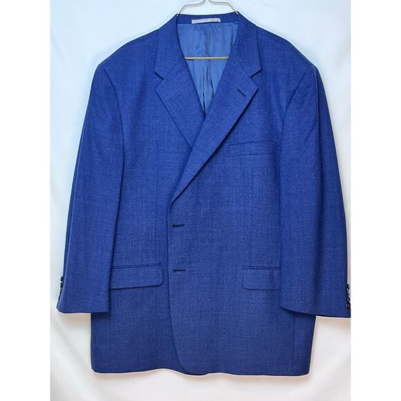 Hickey Freeman Men's Size 52R Blue 100% Worsted Wool 2 Button Blazer - Picture 1 of 7